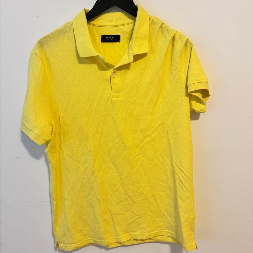 Vibrant Yellow Polo Shirt Classic Fit Short Sleeves